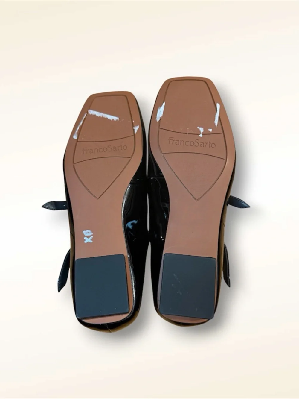 Franco Sarto Black Patent Leather Double Strap Mary Jane Flat Womens 5.5 - Picture 5 of 5